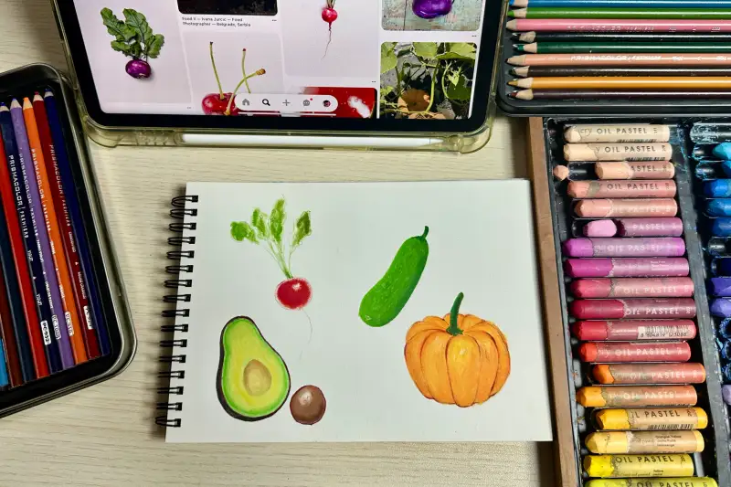 문교오일파스텔,프리즈마색연필,파펠시노브리스톨지