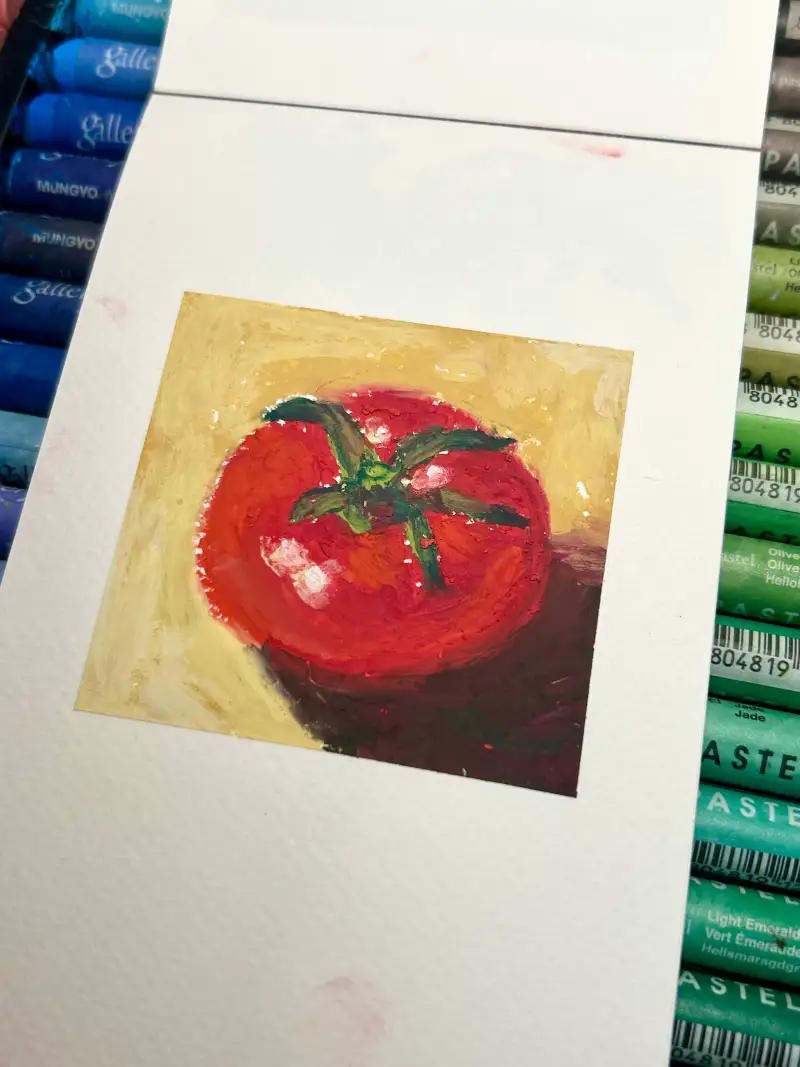 문교,오일파스텔,토마토