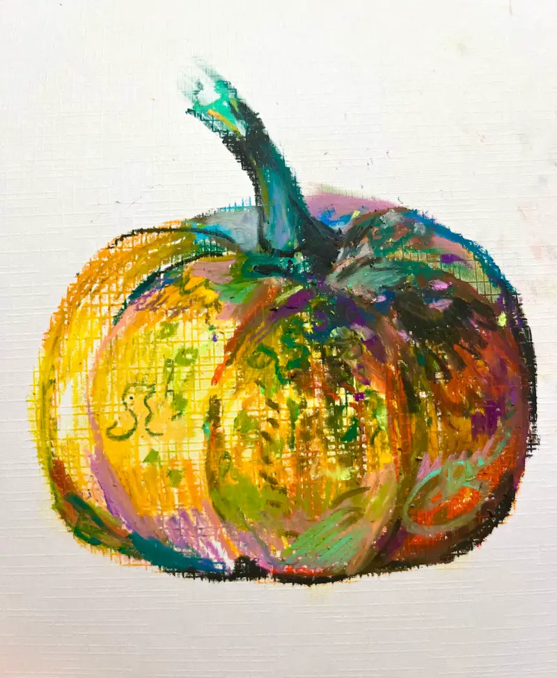 오일파스텔,까렌다쉬,단호박,드로잉로그