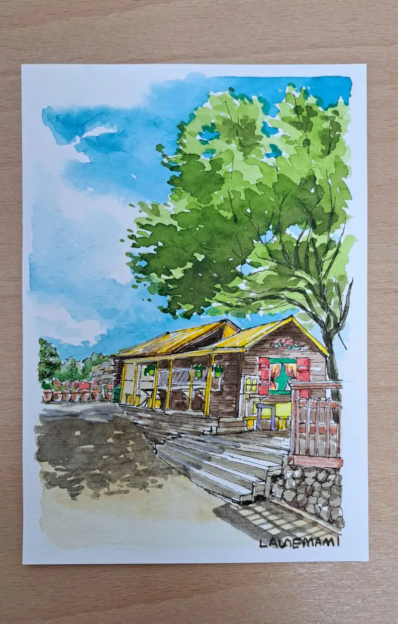 화방넷드로잉로그,화방넷드로잉로그2기,파브리아노수채화패드,사쿠라펜,가게그리기,풍경화