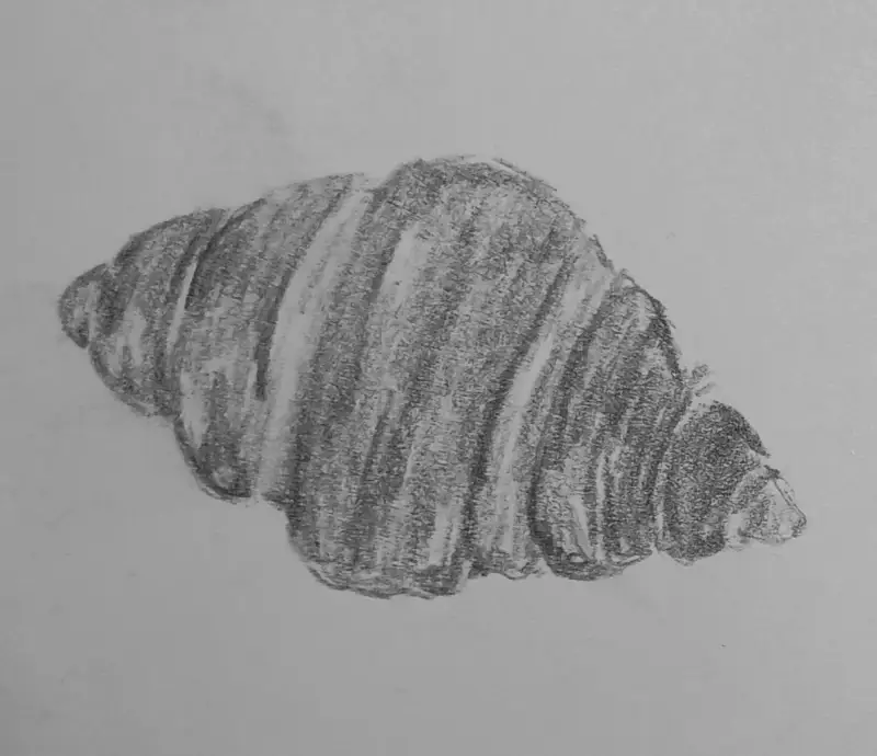 빵,크루아상,소묘,연필