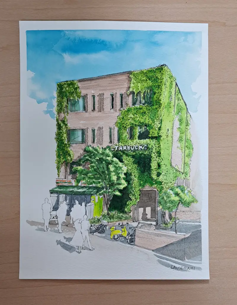 화방넷드로잉로그,화방넷드로잉로그2기,미젤로,수채화,풍경화,스타벅스,Starbucks,마로니에공원