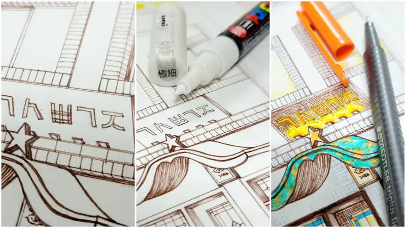 윈저앤뉴튼,포스카,스테들러,펜드로잉,펜컬러링,파인라이너,마카,화인라이너