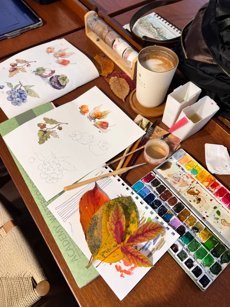 가을,드로잉로그,낙엽