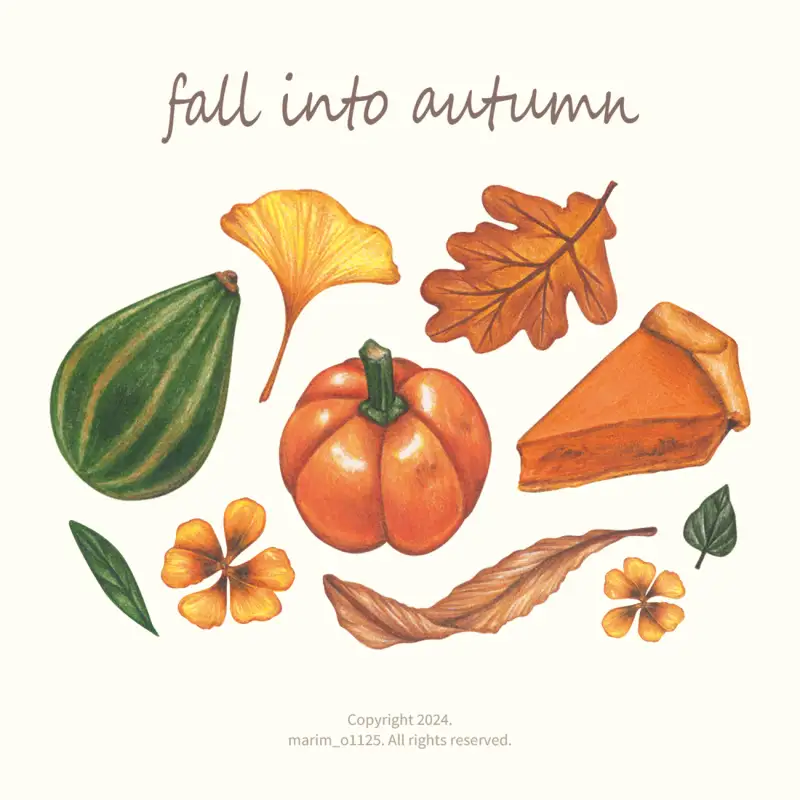 화방넷드로잉로그,가을,색연필일러스트,프리즈마색연필,드로잉로그