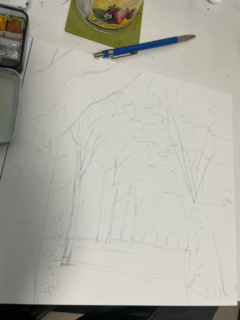 세르지오,아쿠아렐수채패드,중목,스케치