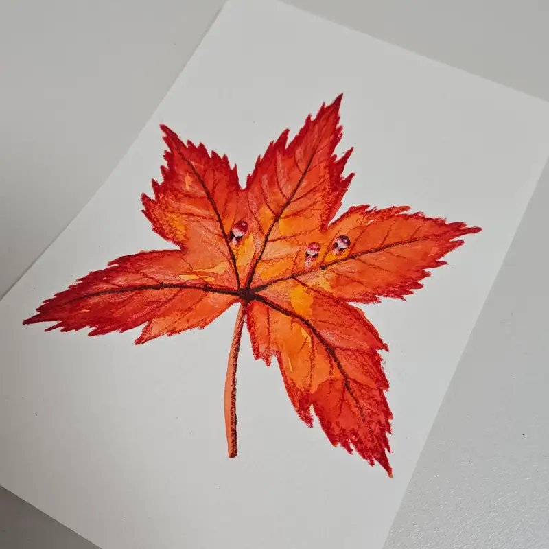 단풍잎,수채화,색연필