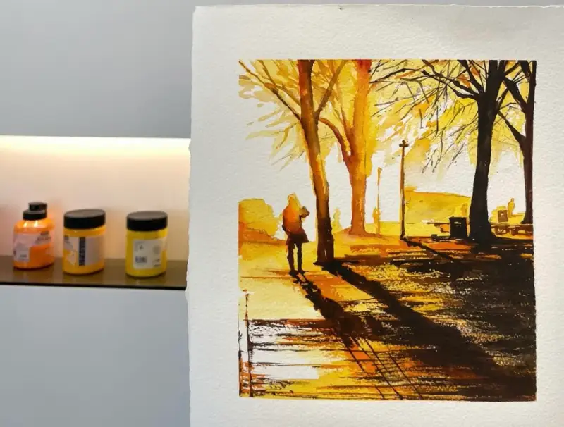 가을햇살,선셋,노을,석양,가을그림,가을수채화,풍경화