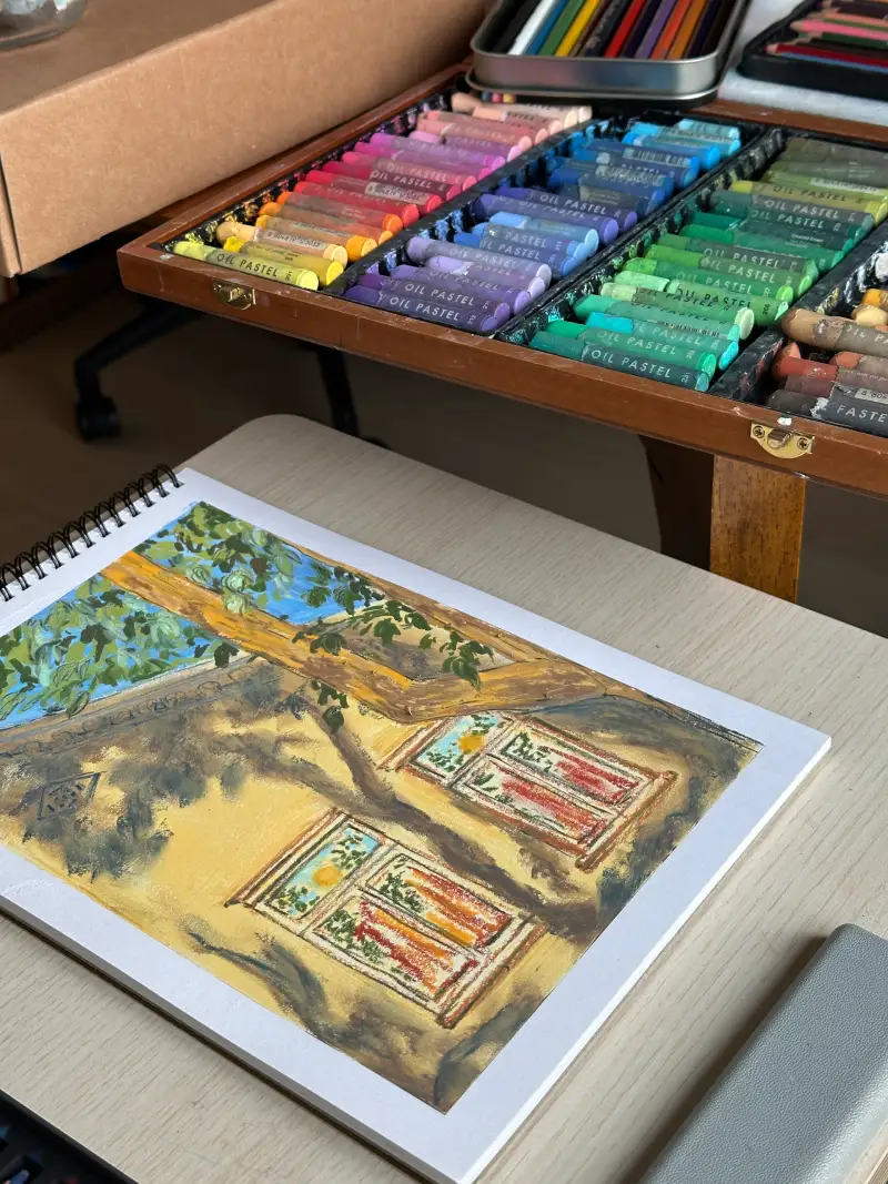 문교오일파스텔,프리즈마유성색연필,파펠시노브리스톨지