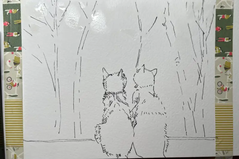 화방넷드로잉로그,화방넷,스태들러라이너,고양이