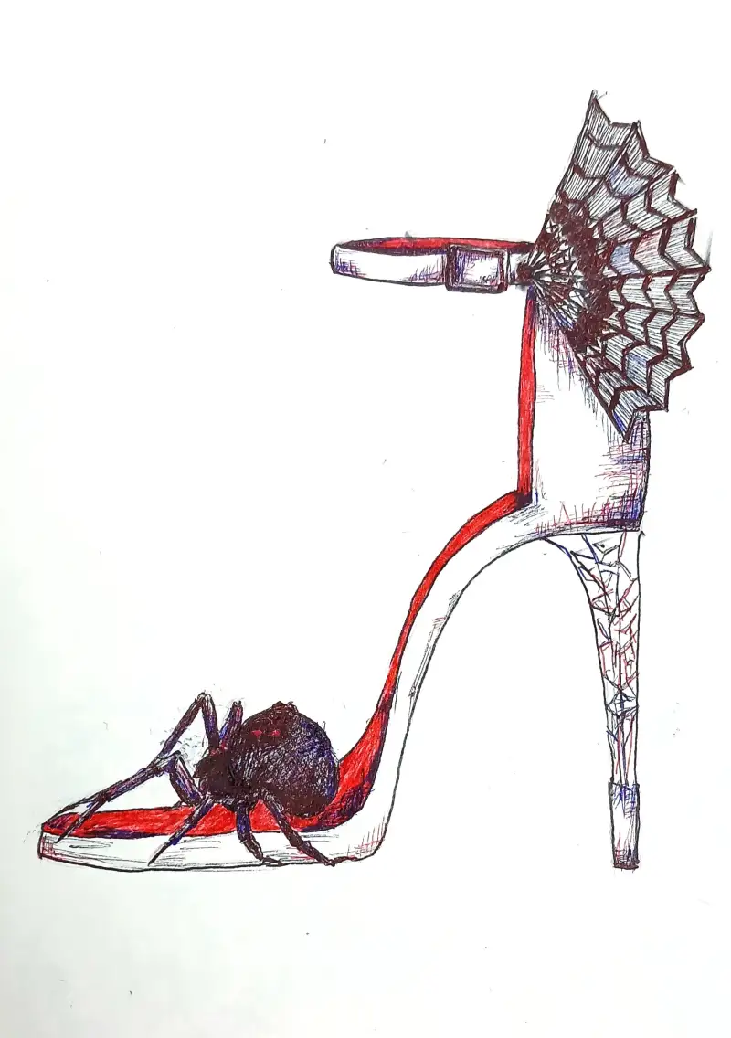 볼펜,삼색볼펜,거미,구두