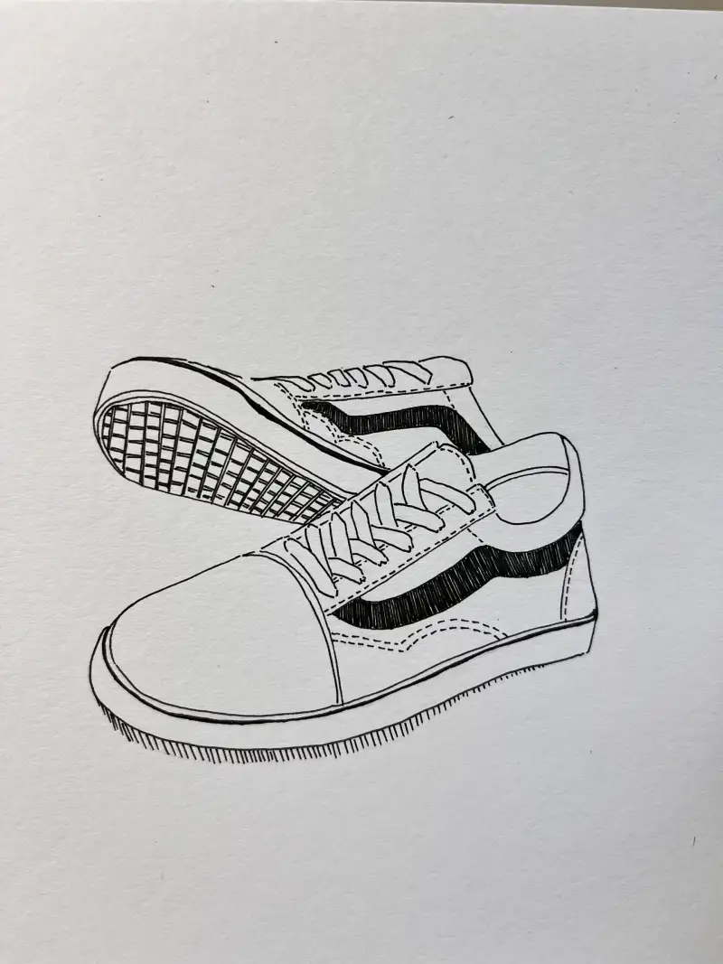 드로잉로그,신발,펜