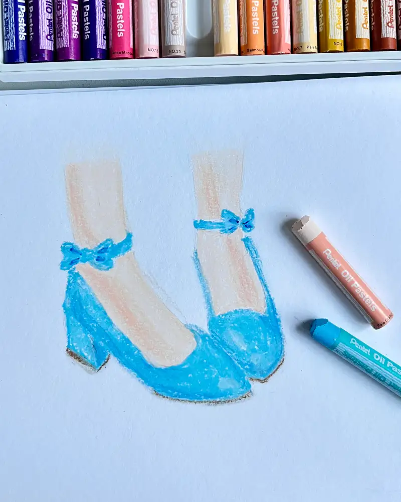 드로잉로그,화방넷드로잉로그,구두,펜텔오일파스텔,오일파스텔