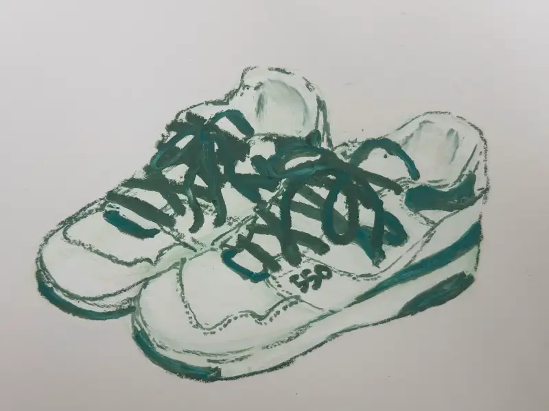 화방넷드로잉로그,2주차,신발,오일파스텔화