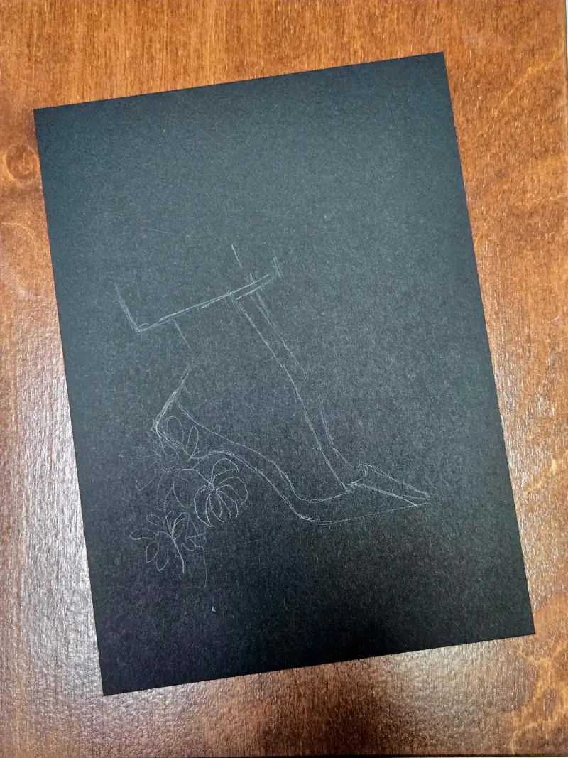 드로잉로그,화방넷드로잉로그,신발,오일파스텔