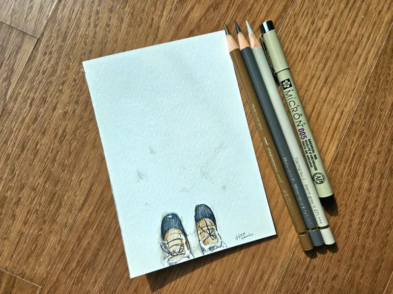 화방넷드로잉로그,드로잉로그,사용한재료,화방넷,사쿠라피그마,파버카스텔,파브리아노