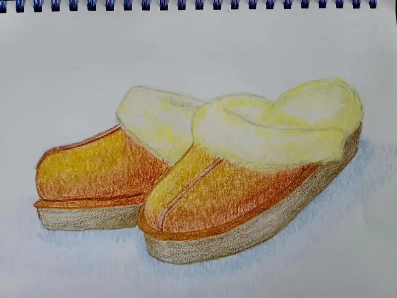 드로링로그,화방넷,세번째챌린지,색연필화,프리즈마칼라,유성색연필,어그슬리퍼,어그가필요해,추운계절,시린마음