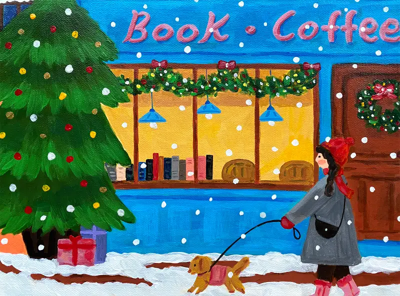 에필아크릴물감,겨울그림,나리일러스트