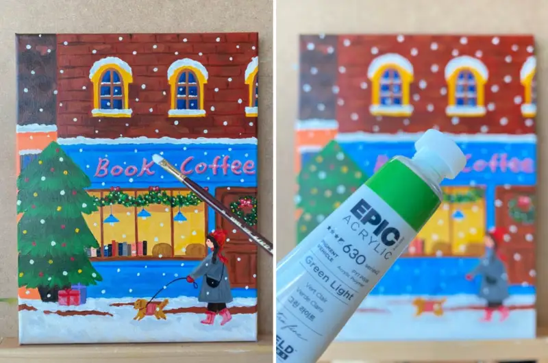 에필아크릴물감,겨울그림,나리일러스트