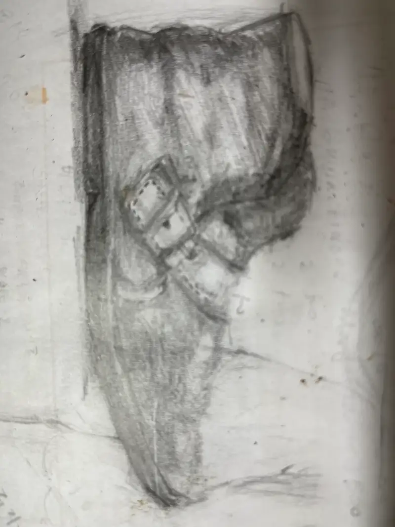 연필스케치,구두그리기