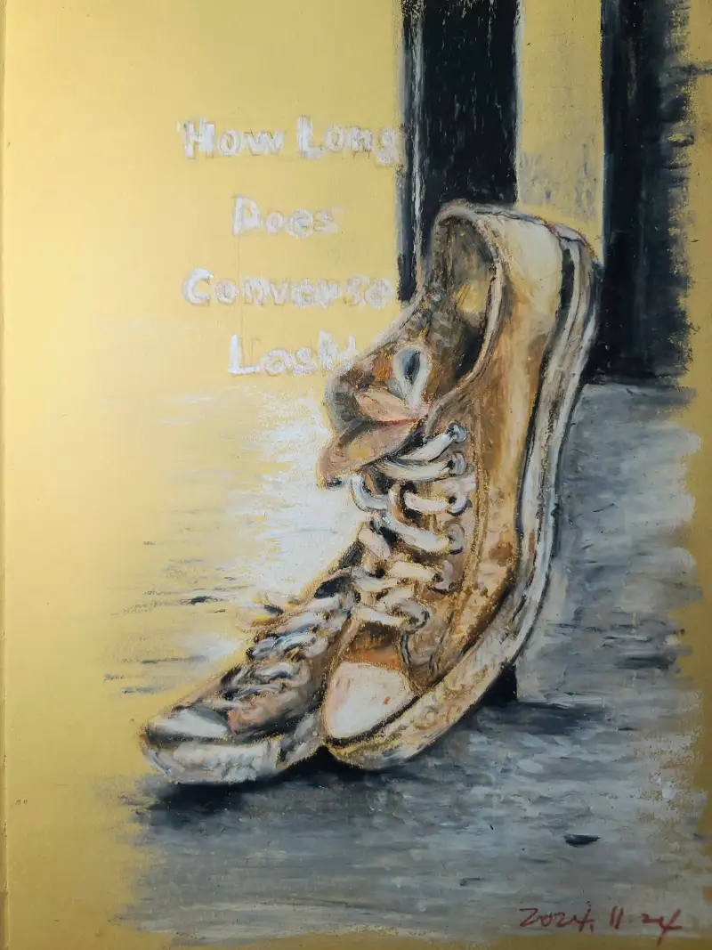 오일파스텔,컨버스운동화,젊음