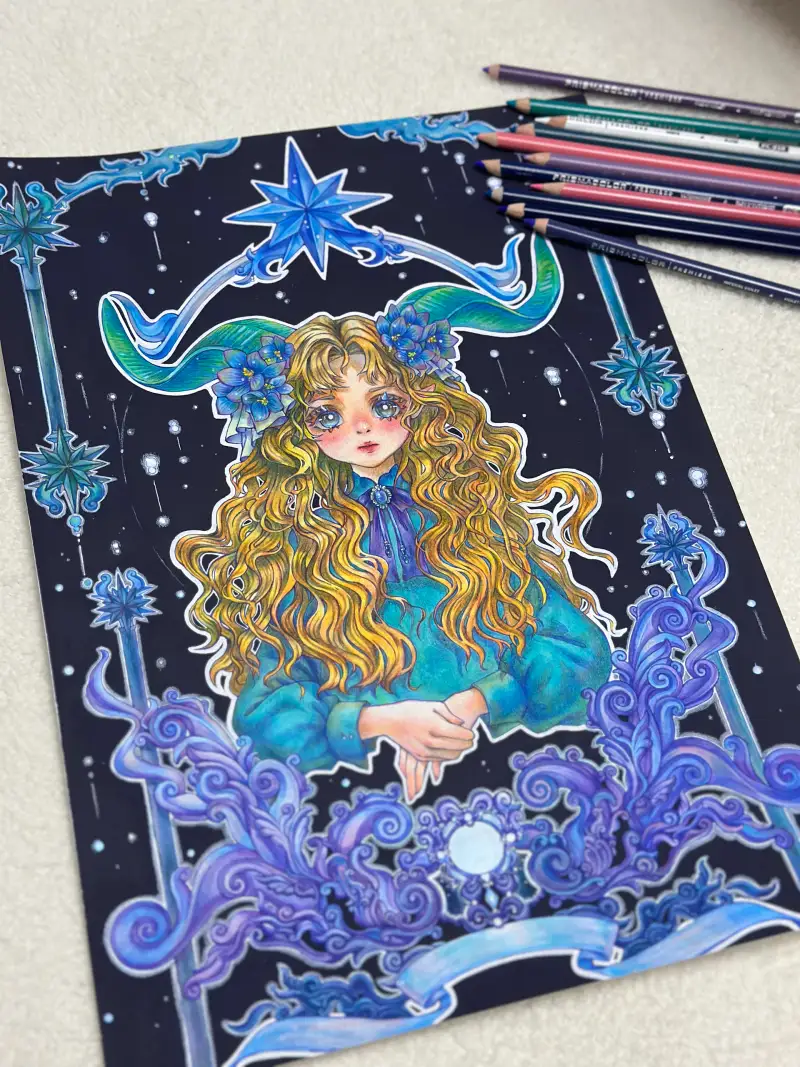 프리즈마유성색연필,사쿠라코이고체물감