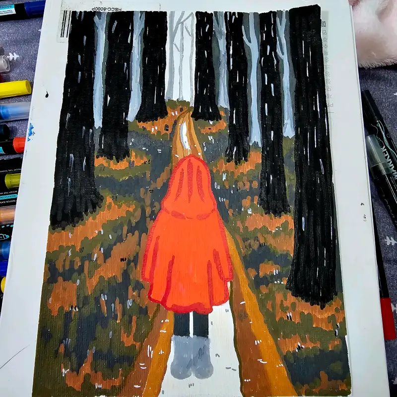 드로잉로그,화방넷,드로잉로그3기,아크릴마카,빨간망토