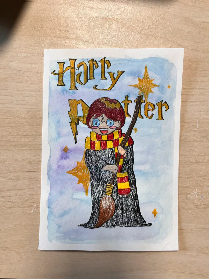 드로잉로그,해리포터,수채화,색연필