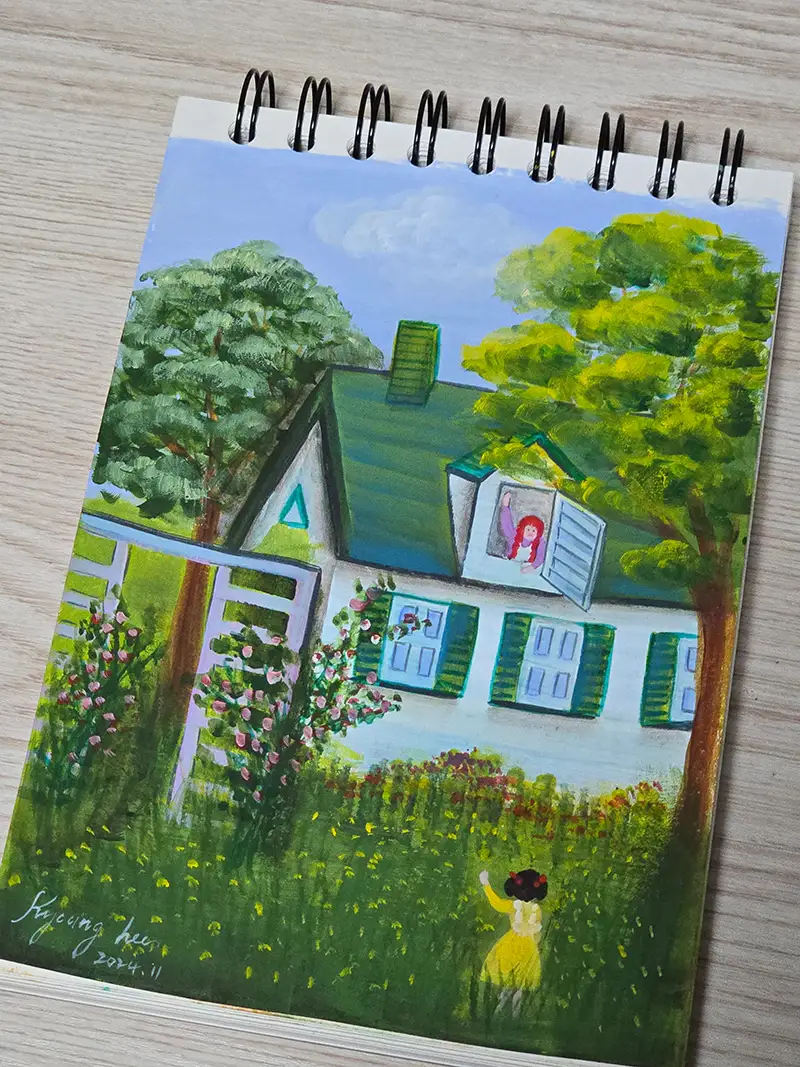 화방넷,화방넷드로잉로그,드로잉로그,초록지붕집,빨강머리앤,아크릴화,조소냐아크릴물감,화홍붓,초록빛아트,허브민트