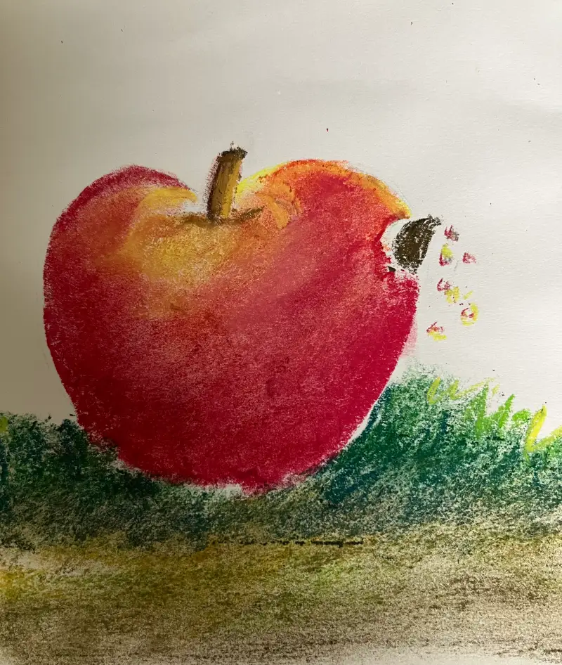 사과과쿵,동화그리기,파스텔화