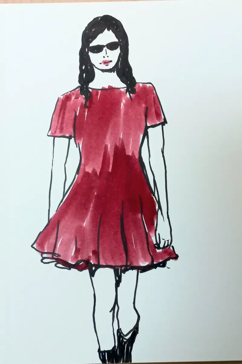 패션일러스트,모나미붓펜,붓펜,코픽마카,마카,마카드로잉,드로잉로그,화방넷드로잉로그