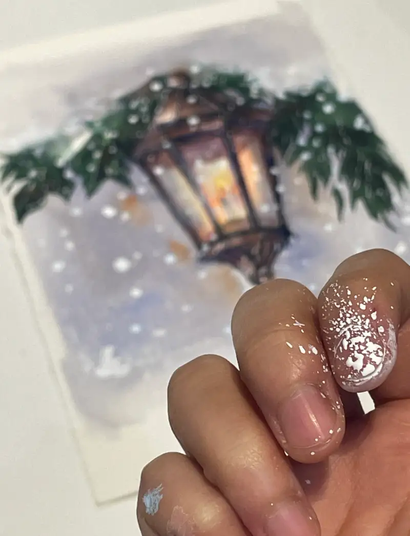 수채화,눈뿌리기