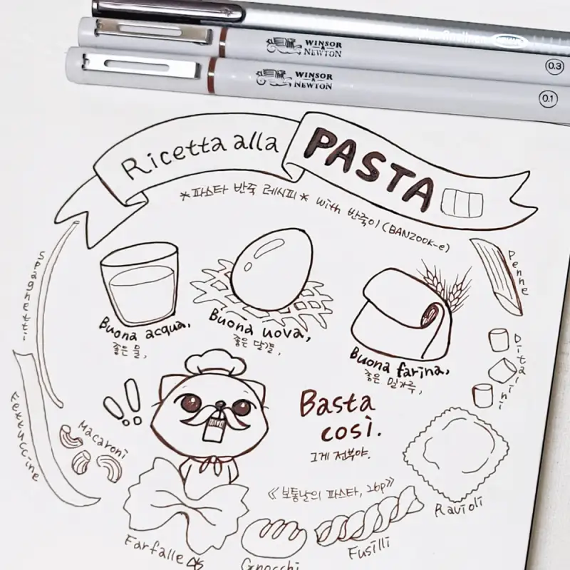 윈저앤뉴튼펜,스테들러펜,펜스케치