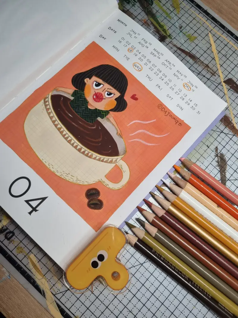 화방넷드로잉로그,겨울간식,따뜻한아메리카노