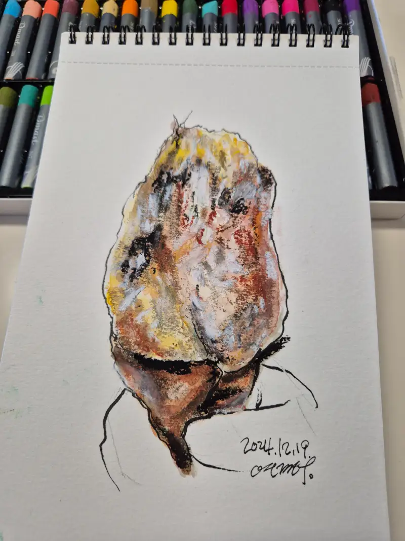 드로잉로그,화방넷드로잉로그,드로잉로그4기,겨울철간식,디마스트오일파스텔