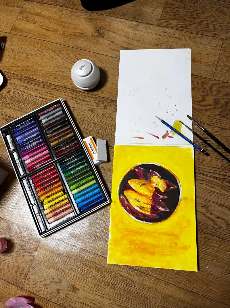 지에소,오일파스텔,홀베인린시드오일,드로잉로그4기