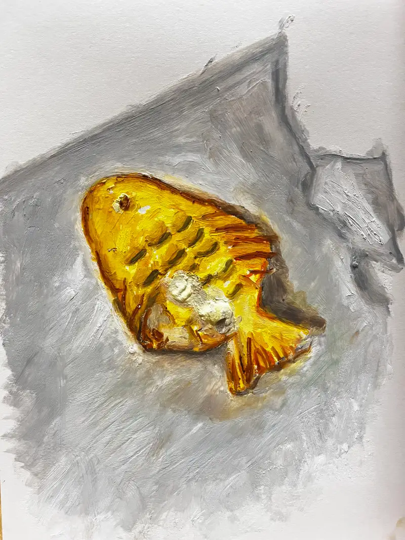 지에소오일파스텔,홀베인오일,화방냇드로잉로그4기,겨울간식,붕어빵,오일파스텔