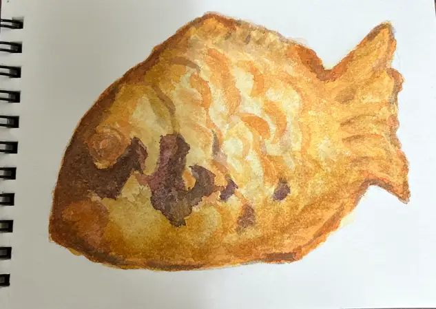 드로잉로그게시판,드로잉로그,붕어빵,겨울간식,드로잉로그4기,고체물감,문교고체물감,수채화,일러스트화