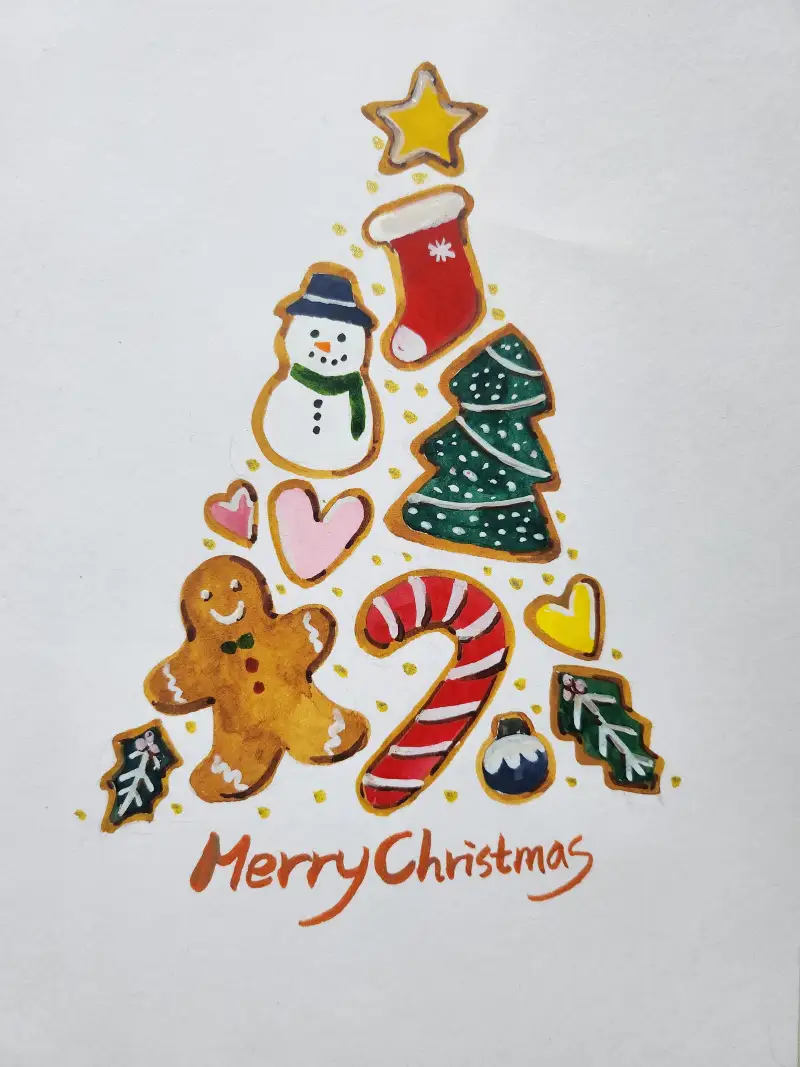 드로잉로그4기,겨울간식,크리스마스쿠키,크리스마스쿠키트리,메리크리스마스