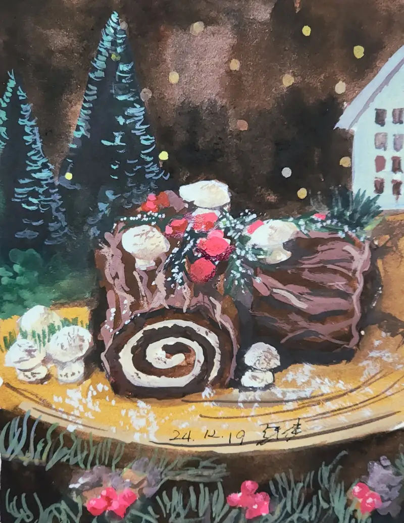 드로잉로그,화방넷드로잉로그,간식,부쉬드노엘,케이크