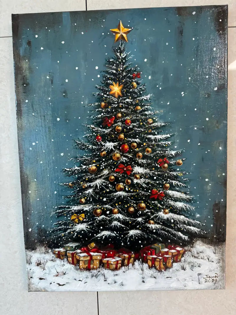 크리스마스트리,알파,아크릴,반쯤고흐