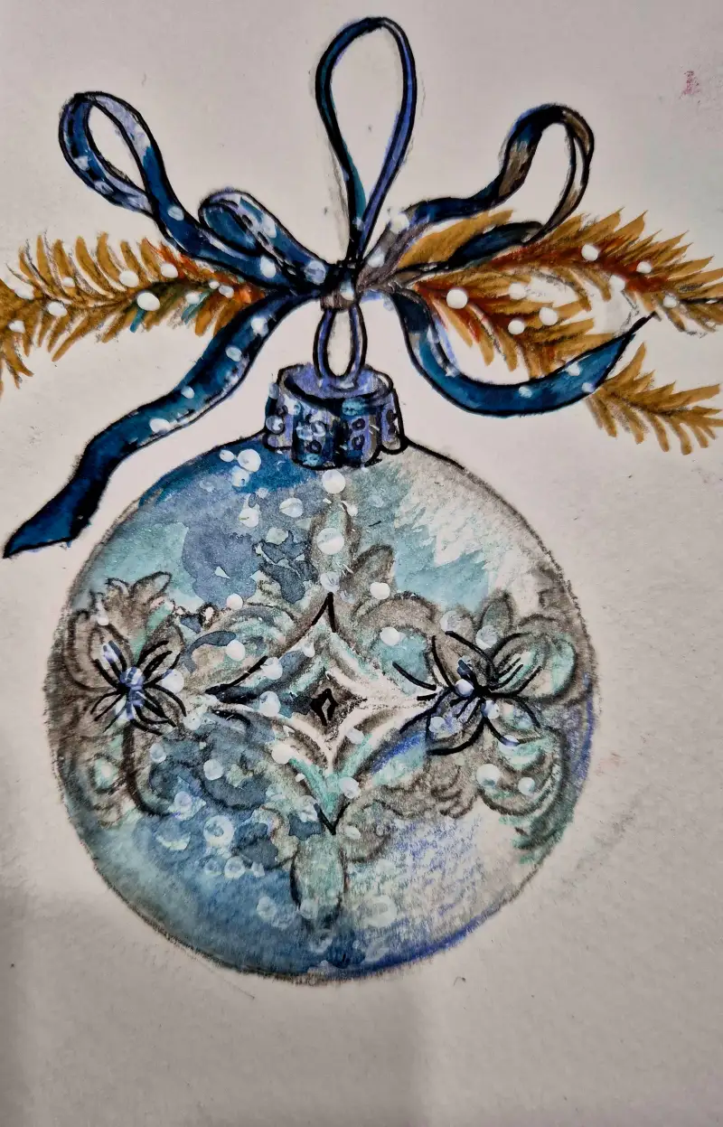 드로잉로그4기,크리스마스,오나먼트,크리스마스카드,목탄,콘테