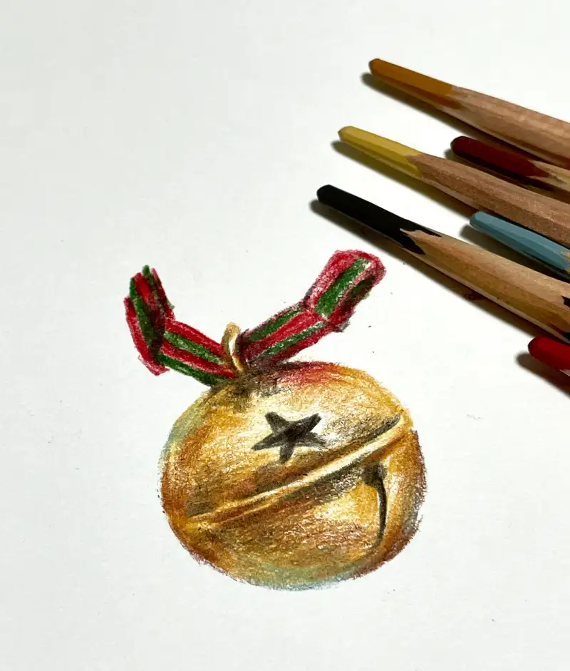 드로잉로그챌린지,오너먼트,종,색연필그림,프리즈마색연필