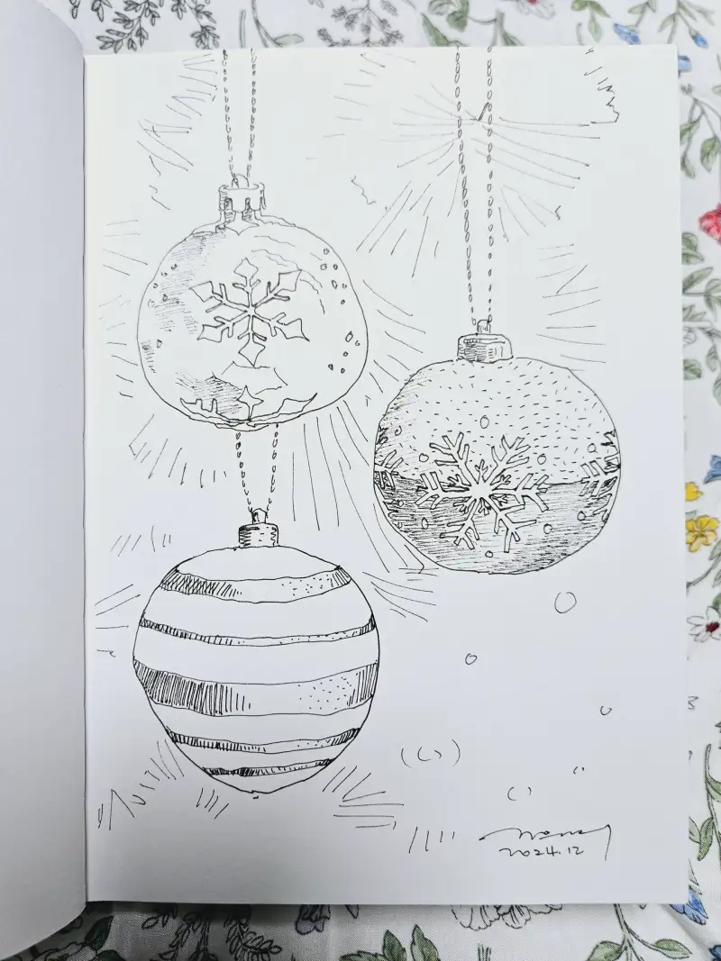 오너먼트,코픽멀티라이너0.1,크리스마스트리,삼원아트스퀘어