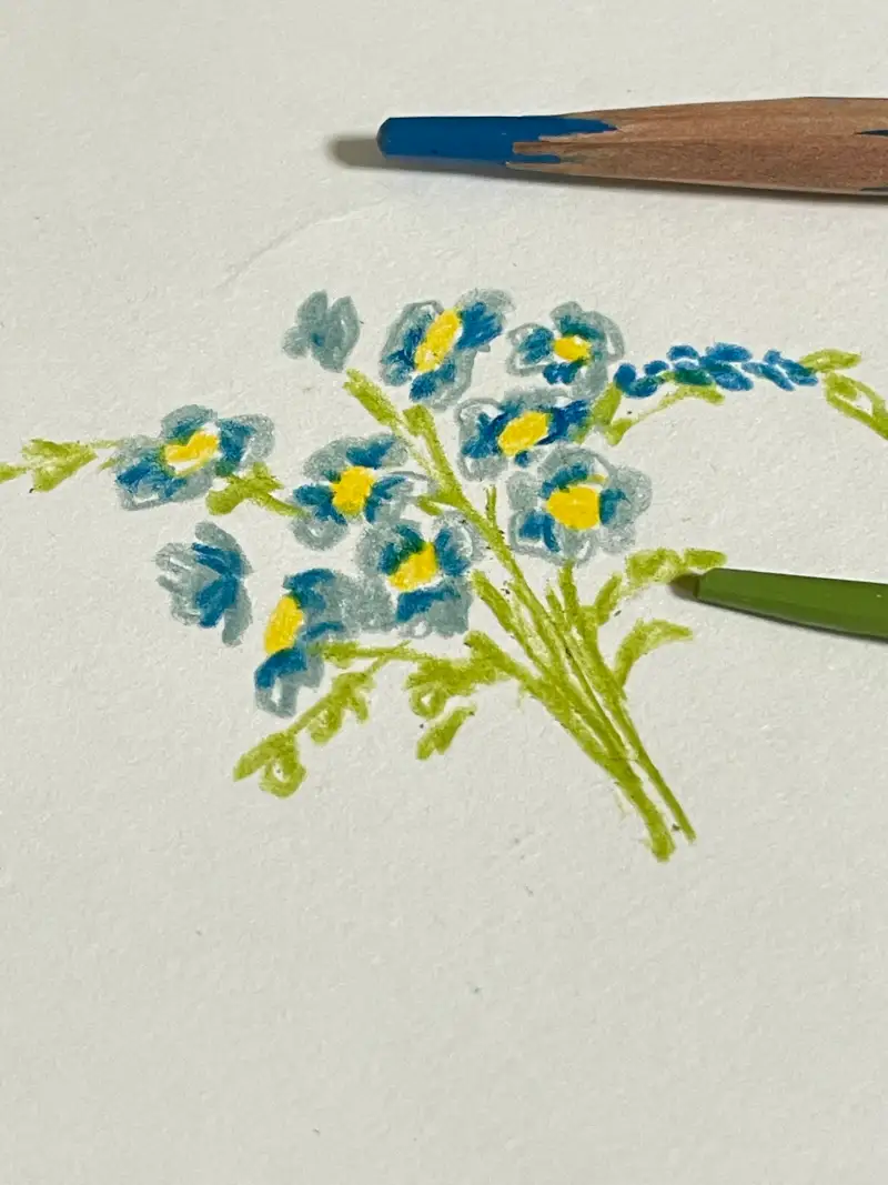 색연필,프리즈마색연필,색연필드로잉,꽃,꽃선물,선물그림