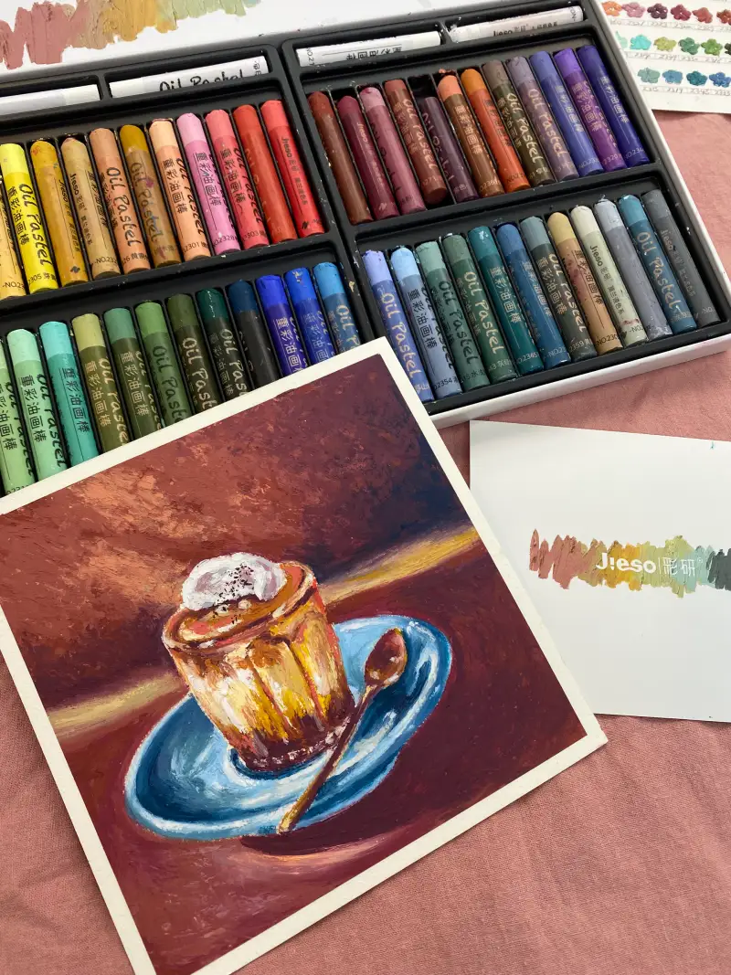 지에소오일파스텔,모란디,커피그리기,아인수페너