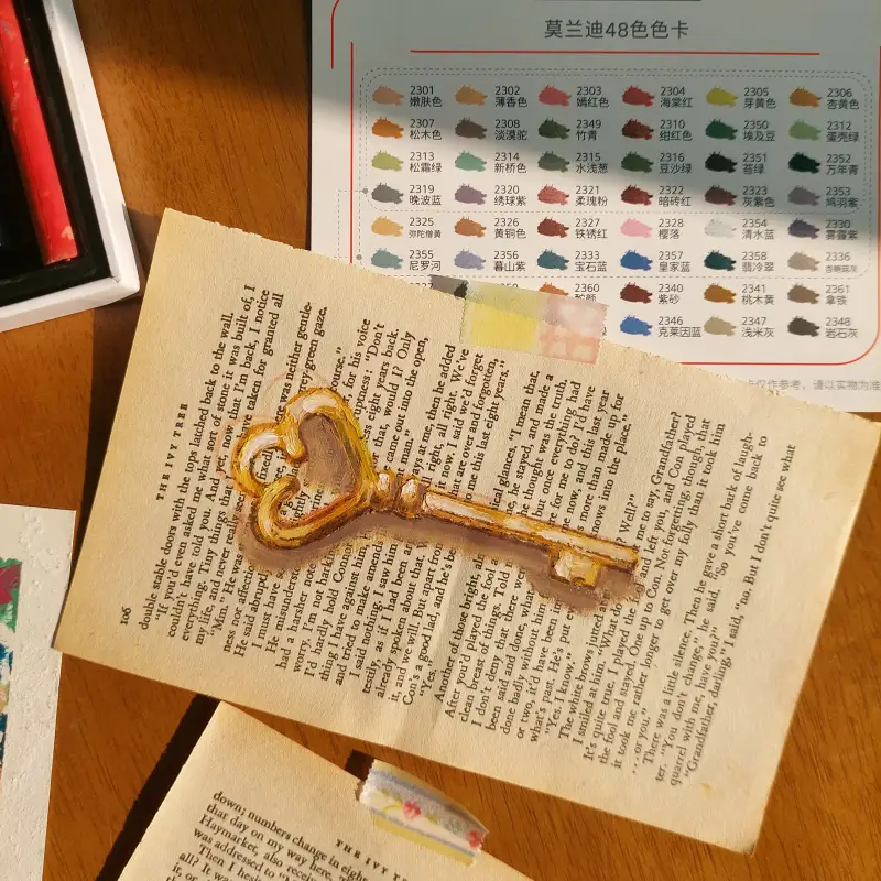 빈티지일러스트,오일파스텔,금속질감