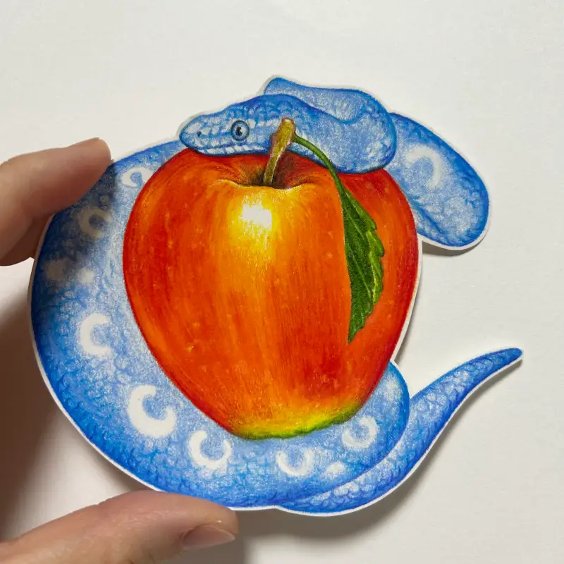 뱀,뱀일러스트,사과일러스트