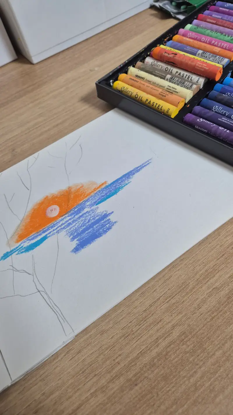 드로잉로그5기,새해해돋이,오일파스텔