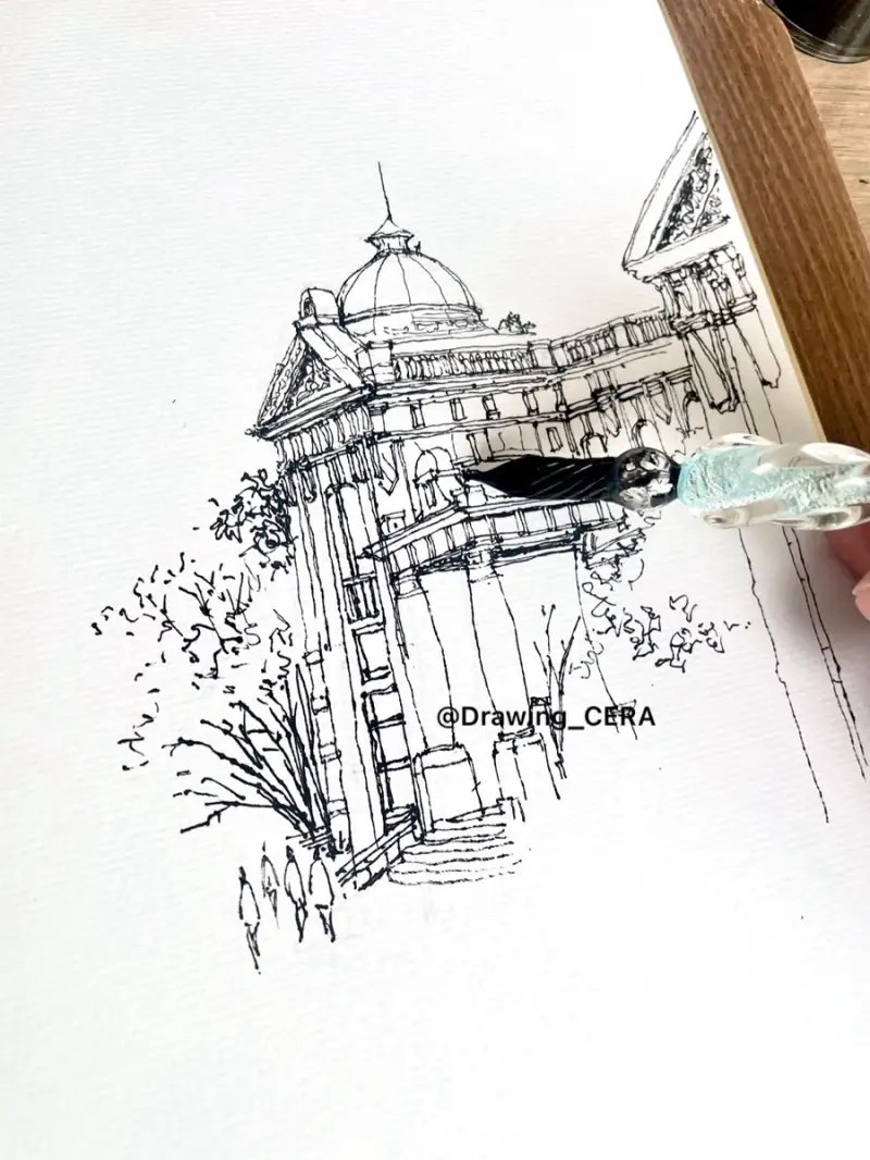 팬일러스트,펜드로잉,유리펜,먹그림,먹드로잉